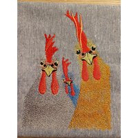 Handtücher, Küchenhandtücher Laufente Hühner Enten Huhn von TimbimHandarbeit