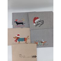 Küchenhandtuch Geschirrtuch Dackel Labrador Hunde Weihnachten von TimbimHandarbeit