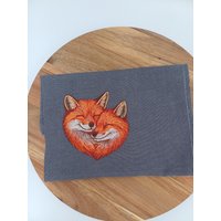 Küchenhandtuch Geschirrtuch Fuchs Füchse Herz von TimbimHandarbeit