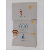 Küchenhandtuch Geschirrtuch Meer Leuchtturm Boot Strandhaus Küchenhandtuch Geschirrtuch Meer Leuchtturm Boot Strandhaus von TimbimHandarbeit
