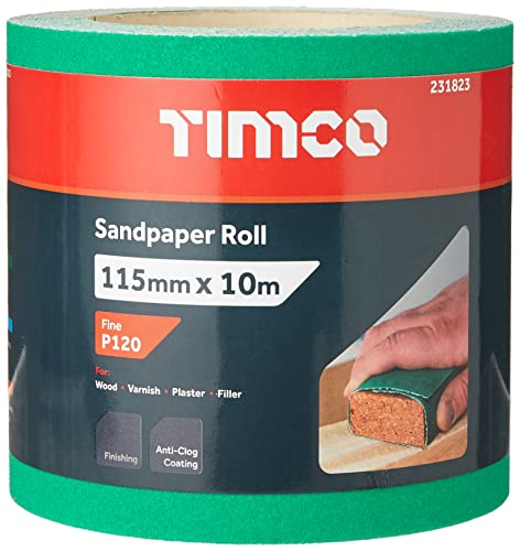 TIMCO Schleifpapier Rolle 120 Grün 115mm x 10m 231823 von TimCo