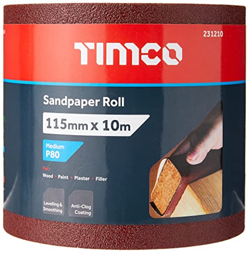 TIMCO Schleifpapierrolle 80 rot 115mm x 10m 231210 von TimCo