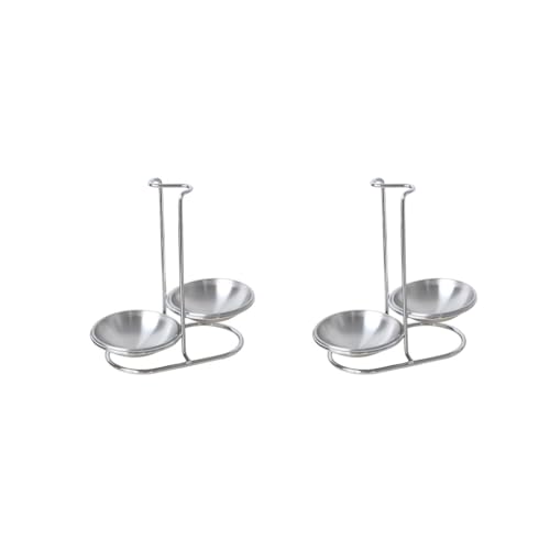 2 Set Küche Vertikaler Löffelsieb Schaufelablage Ständer Edelstahl Doppel Schöpflöffel Halter Rack von Timcryxient