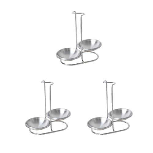 3 Set Küche Vertikaler Löffelsieb Schaufelablage Ständer Edelstahl Doppel Schöpflöffel Halter Rack von Timcryxient