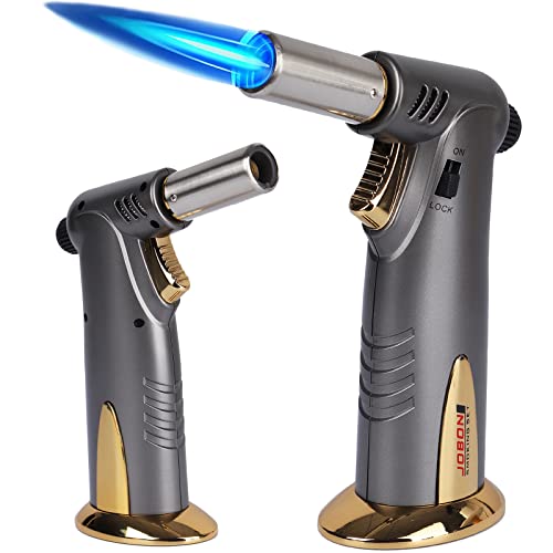 Butan-Taschenlampe, Premium-Doppelflamme große Küchen Taschenlampe Feuerzeuge mit Sicherheitssperre einstellbar nachfüllbar Mehrzweck kulinarischen Schlag Fackel für Creme Brulee, Backen, BBQ von M TIME C CLUB