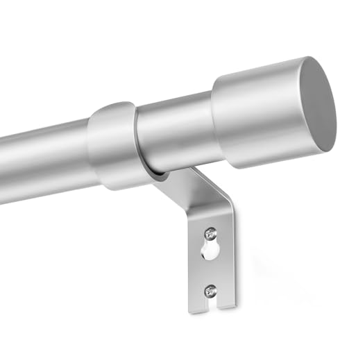 Silber Gardinenstange Vorhangstange Ausziehbar Curtain Rod Gardinenstangen für Fenster Outdoor (Silber, 76 to 305 cm, A2) von Time Forest