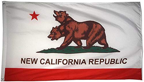Time Roaming Flagge der New California Republik, Polyester, mit Messingösen, 90 x 150 cm von Time Roaming