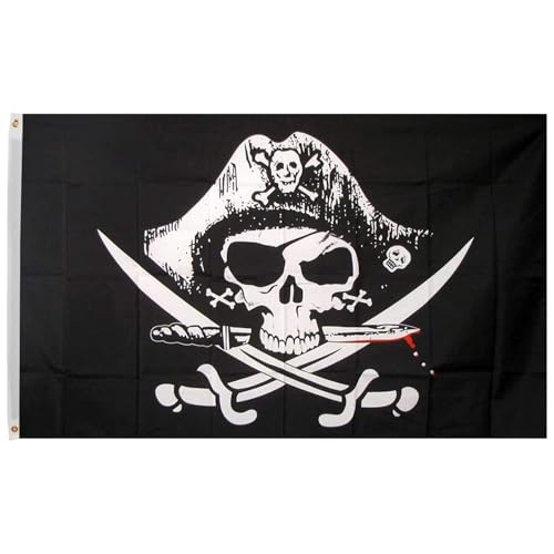 Zeit Roaming 3 x 5 ft Dead Man 's Brust Pirate Polyester Flagge mit Messing Tüllen Zeit Roaming 3 x 5 ft Dead Man 's Brust Pirate Polyester Flagge mit Messing Tüllen von Time Roaming