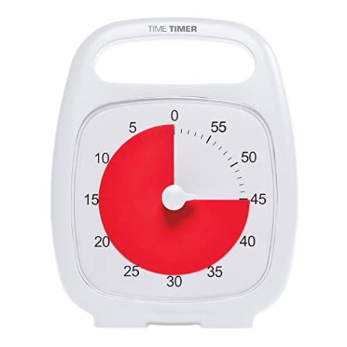 Time JAC5030 Timer PLUS 60 Minute Visueller Analog-Timer (weiß) Optionaler aktustischer Alarm (Lautstärkeregler) Kein lautes Ticken; Zeitmanagement-Tool von TIME TIMER