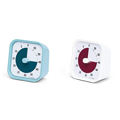 Time Timer Home MOD - 60 Minuten Visueller Timer Home Edition (Lakenweiss) & Home MOD — 60 Minuten Kinder visueller Timer Home Edition — für Heimschule Zubehör, Lernwerkzeug von TIME TIMER