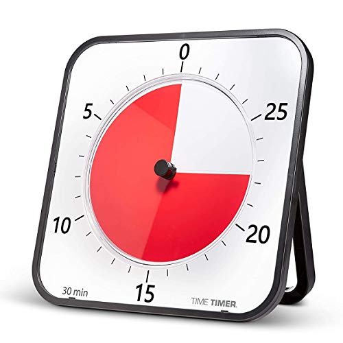 TIME TIMER MAX - Extra-Large Visueller Analog-Timer (44x44cm), Einstellungen für 8 Dauer - Austauschbare Zifferblätter - Optionaler Akustischer Alarm - Kein Lautes Ticken Zeitmanagement-Gerät (Schwarz) von TIME TIMER