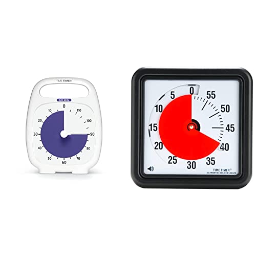 Time Timer Plus 120 Minute Visueller Timer 'Make Time Edition' Countdown-Uhr (anthrazit) & Original Medium 20x20 cm; 60-Minuten visueller Timer Countdown-Uhr(schwarz) von TIME TIMER