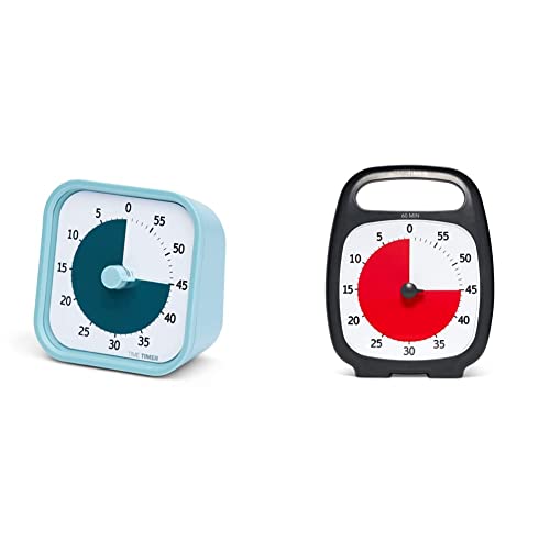 Time Timer Plus 60 Minute Visueller Analog-Timer (weiß) optionaler akustischer Alarm (Lautstärkeregler) Kein lautes Ticken & Home MOD — 60 Minuten Kinder visueller Timer Home Edition von Time Timer