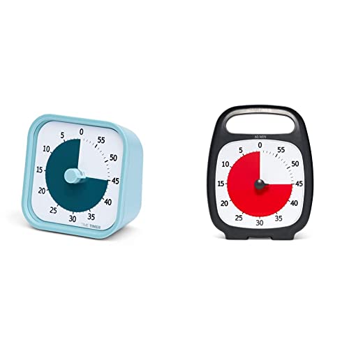 Time Timer Plus 60 Minute Visueller Analog-Timer (weiß) optionaler akustischer Alarm (Lautstärkeregler) Kein lautes Ticken & Home MOD — 60 Minuten Kinder visueller Timer Home Edition von TIME TIMER