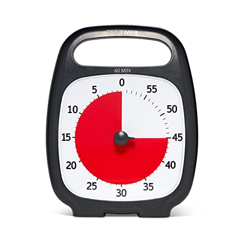 Time Timer PLUS 60 Minute Visueller Analog-Timer (weiß) optionaler akustischer Alarm (Lautstärkeregler) Kein lautes Ticken; Zeitmanagement-Gerät von TIME TIMER