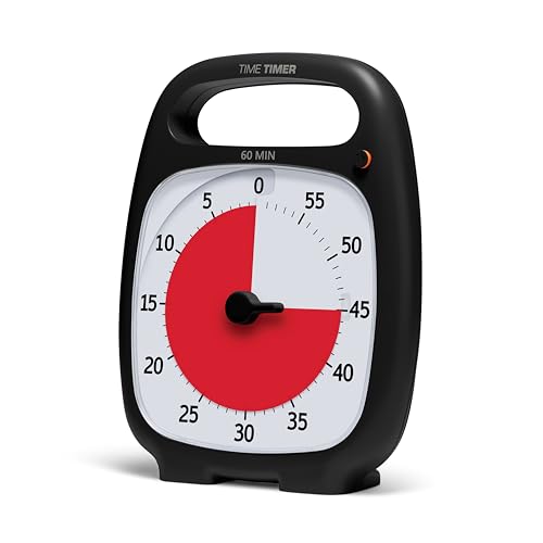 TIME TIMER PLUS 60 Minuten Visueller Analog-Timer Uhr - Optionaler Akustischer Alarm (Lautstärkeregler) Kein lautes Ticken; Zeitmanagement-Gerät (Schwarz) TIME TIMER PLUS 60 Minuten Visueller Analog-Timer Uhr - Optionaler Akustischer Alarm (Lautstärkeregler) Kein lautes Ticken; Zeitmanagement-Gerät (Schwarz) von TIME TIMER