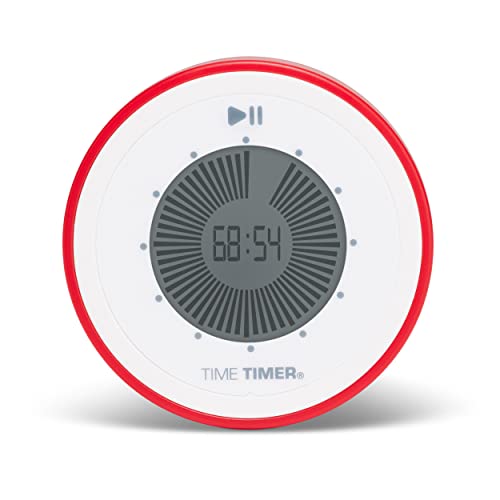 TIME TIMER TWIST 90 Minuten Visueller Digital Countdown-Timer für Klassenzimmer, Küchen, Tool für Kinder und Erwachsene bei der Heimunterricht und im Büro Magnetisches Tragbares Zeitmanagement (Rot) von TIME TIMER