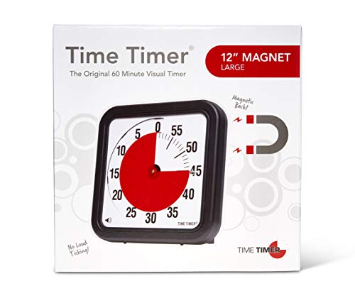 Time Timer magnetischer 60 Minuten Timer mit optischem Signal, Countdown-Uhr für Kinder und Erwachsene, für das Klassenzimmer oder Besprechungsräume (Large - 30 cm), TTA2-MAG-W von TIME TIMER