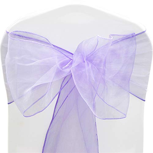 Time to Sparkle 100X Organza Schleife 22x280cm Stuhlhussen Stuhl Schärpe Band Organza Schleifenband -Lavendel von Time to Sparkle