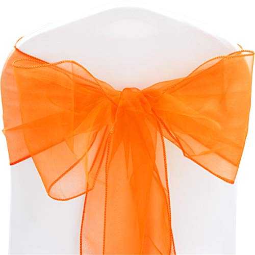 Time to Sparkle 10X Organza Schleife 22x280cm Stuhlhussen Stuhl Schärpe Band Organza Schleifenband -Burnt Orange von Time to Sparkle