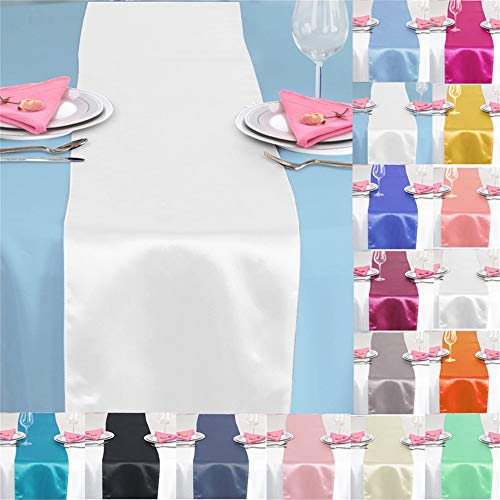 Time to Sparkle 10X Satin Tischläufer 30x275cm Tischdecke Hochzeit Bankett Dekoration Party - Weiß Time to Sparkle 10X Satin Tischläufer 30x275cm Tischdecke Hochzeit Bankett Dekoration Party - Weiß von Time to Sparkle