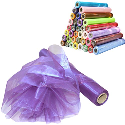 Time to Sparkle 29CM X 26M Organza Rolle Weich Schiere Stoff Hochzeit Party Geschenke(DarkPurple) von Time to Sparkle