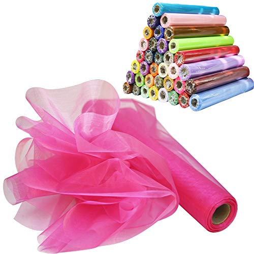 Time to Sparkle 29CM X 26M Organza Rolle Weich Schiere Stoff Hochzeit Party Geschenke(Fuchsia) von Time to Sparkle
