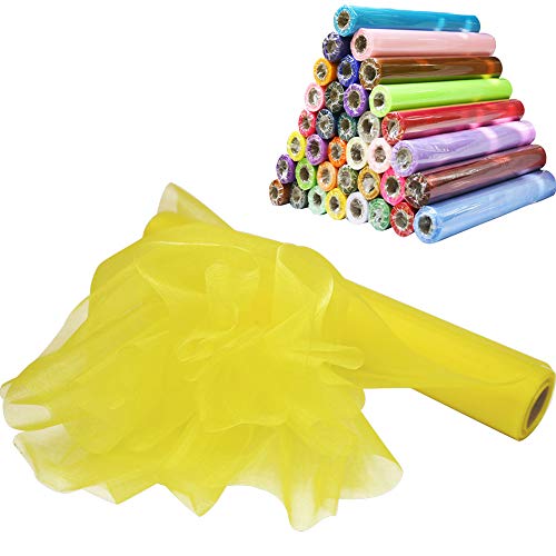 Time to Sparkle 29CM X 26M Organza Rolle Weich Schiere Stoff Hochzeit Party Geschenke(Lemon) von Time to Sparkle