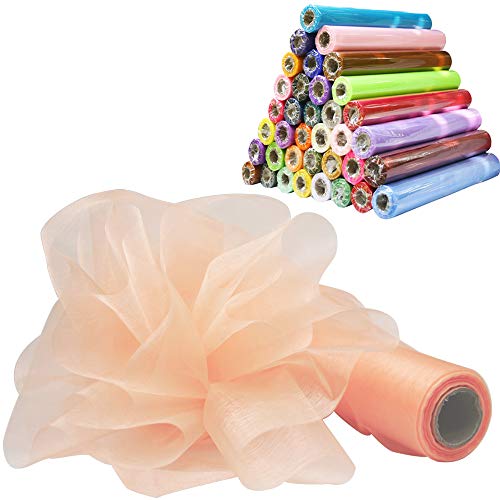 Time to Sparkle 29CM X 26M Organza Rolle Weich Schiere Stoff Hochzeit Party Geschenke(Peach) von Time to Sparkle