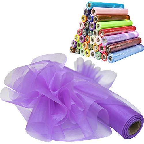 Time to Sparkle 29CM X 26M Organza Rolle Weich Schiere Stoff Hochzeit Party Geschenke(PurpleMajesty) von Time to Sparkle