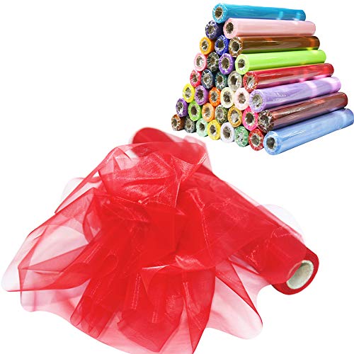 Time to Sparkle 29CM X 26M Organza Rolle Weich Schiere Stoff Hochzeit Party Geschenke(Red) von Time to Sparkle