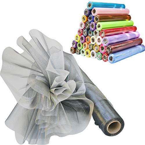 Time to Sparkle 29CM X 26M Organza Rolle Weich Schiere Stoff Hochzeit Party Geschenke(SilverGrey) von Time to Sparkle