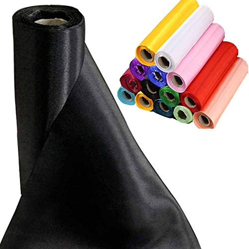 Time to Sparkle 29cmx20M Satin Rolle Satinband Weich Schiere Stoff Hochzeit Party Geschenke (Black) von Time to Sparkle