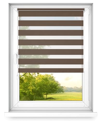 Time4Blinds Tag und Nacht Doppelrollo Mini - Fensterrollo Tag und Nacht - Rollo ohne Bohren - Sonnenschutz - Rollos für Schlafzimmer - Jalousien für Fenster - 120 x 140 cm - Walnuss - Rechts Time4Blinds Tag und Nacht Doppelrollo Mini - Fensterrollo Tag und Nacht - Rollo ohne Bohren - Sonnenschutz - Rollos für Schlafzimmer - Jalousien für Fenster - 120 x 140 cm - Walnuss - Rechts von Time4Blinds