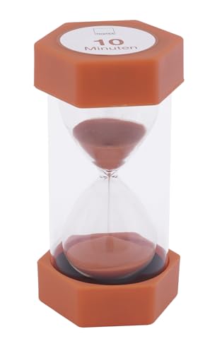 TimeTEX - Mega-Sanduhr | 10 Minuten Timer zur Visualisierung der Zeit für Aufgaben im Klassenraum oder Zuhause | 6-eckig, 16 cm hoch, 7 cm ø | Farbe: orange von TimeTEX