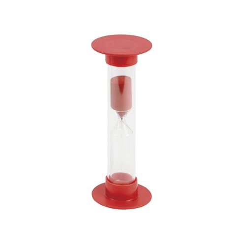 TimeTEX - Sanduhren-Set 3-tlg. | 10 Minuten Timer zur Visualisierung des Zeitablaufs für Zeit-Aufgaben im Unterricht oder bei der Freiarbeit | 14,5 cm hoch, 5 cm ø | Farbe: rot von TimeTEX
