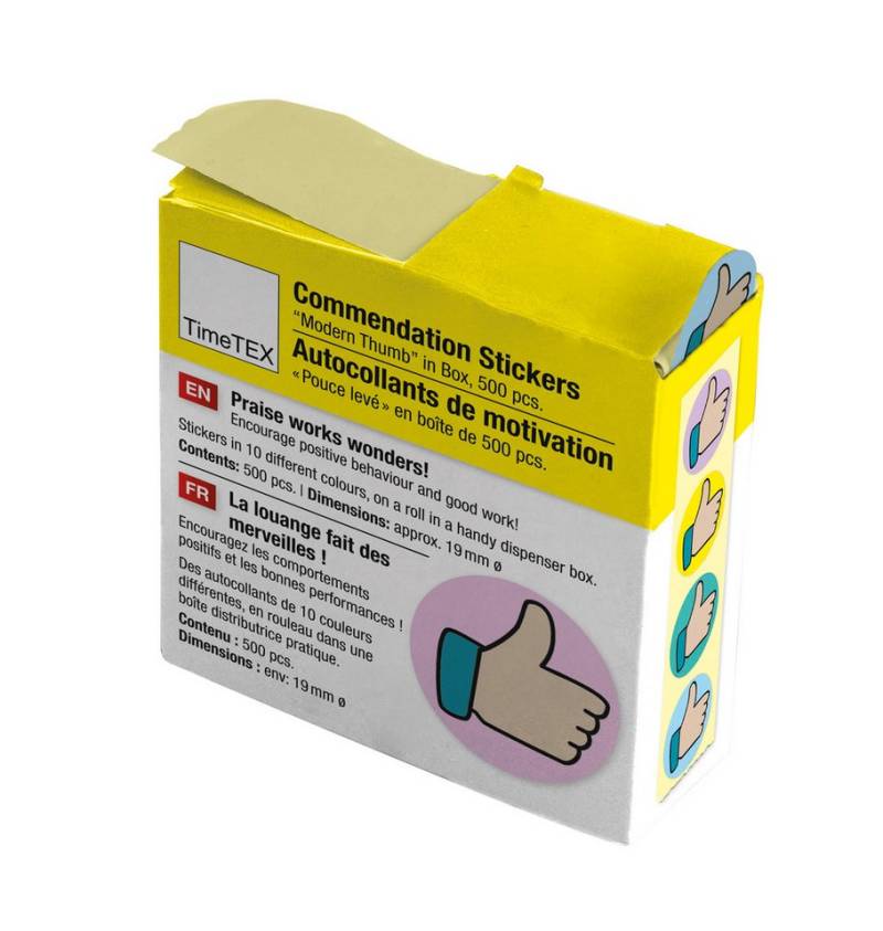TimeTEX Sticker Belobigungs-Aufkleber "Daumen modern", 560 Stück von TimeTEX