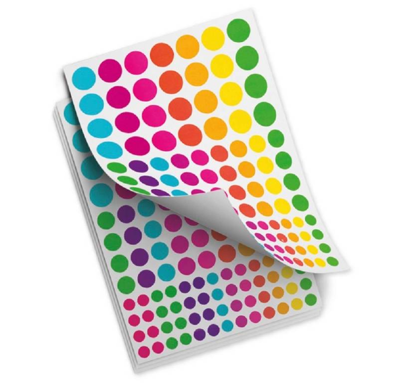 TimeTEX Sticker Set Belobigungs-Aufkleber "Punkte bunt", 464 Stück, (464-tlg) von TimeTEX