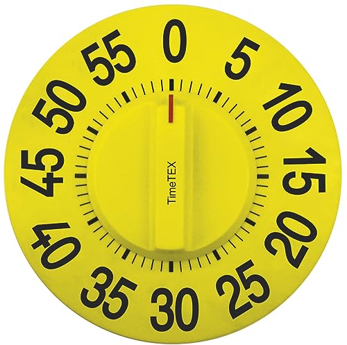 TimeTEX - Tafel-Zeitdauer-Uhr "XL-Ziffern" | Magnetischer, batteriefreier Timer. Mit normalem Ziffernblatt und Signalton am Ende der Laufzeit | Inhalt: Timer Gelb / Schwarz (Größe: 20 cm ø) von TimeTEX