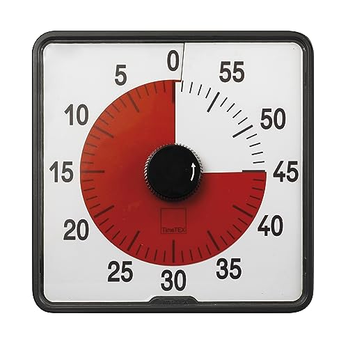 TimeTEX - Timer "Countdown" L Rot | Präziser Timer für vielseitige Zeitmessungen mit praktischen Funktionen | Inhalt: Batteriebetriebener Timer in Rot (Größe: ca. 20x20 cm) von TimeTEX