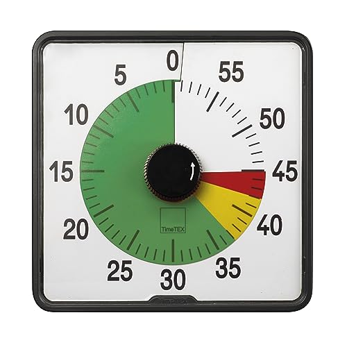 TimeTEX - Timer "Countdown" L mit Ampelscheibe | Präziser Timer für vielseitige Zeitmessungen mit praktischen Funktionen | Inhalt: Batteriebetriebener Timer in Schwarz (Größe: ca. 20x20 cm) von TimeTEX