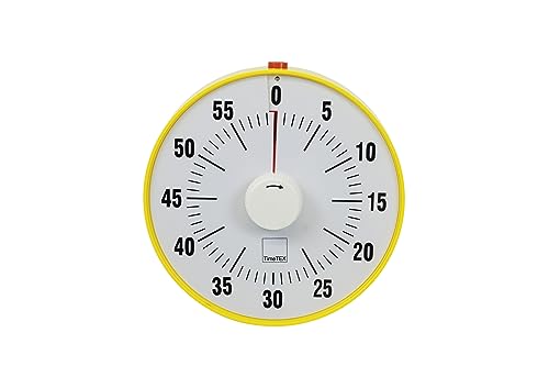 TimeTEX - Zeitdauer-Uhr XL Gelb mit Ampelscheibe | Lautloser Countdown mit visuellem und akustischen Signal für Selbständigkeit | Inhalt: Batteriebetriebener Timer in Gelb (Größe: ca. 32 cm ø) von TimeTEX