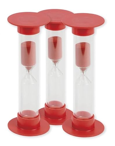 TimeTex Sanduhren-Set 3-TLG. - 10 Minuten - rot - 14,5 cm hoch - 3 Sanduhren mit der gleichen Laufzeit - 61949 von TimeTEX