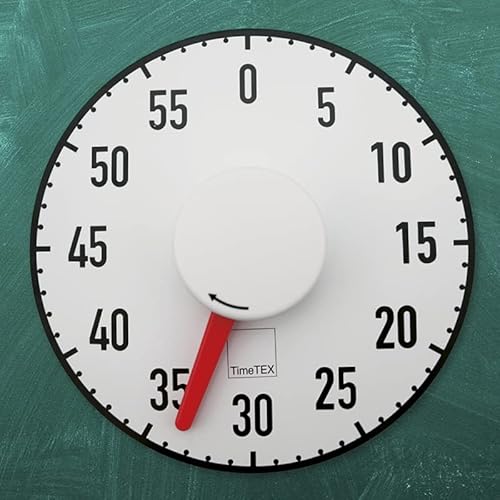 TimeTex Tafel-Zeitdauer-Uhr "Automatik" magnetisch - Durchmesser 19 cm - roter Zeiger - läuft ohne Batterien - 61976 von TimeTEX