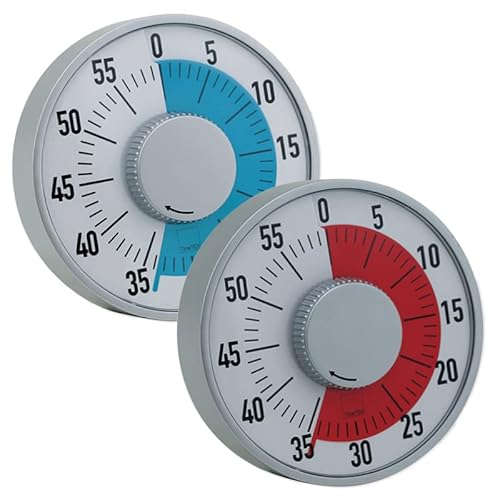 TimeTex Zeitdauer-Uhr "Automatik" mit roter Scheibe - mit Magnet - zeigt Restzeit an - Durchmesser 16 cm - läuft ohne Batterien - 61979 von TimeTEX