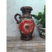 Scheurich Henkelvase Blumenmotiv | Rot 487-28 von TimeTravellersGift