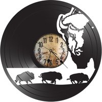 Büffel Wanduhr - Schallplattenuhr Schallplatten Für Wand Bison Vinyl Dekor von TimeVaultTreasures