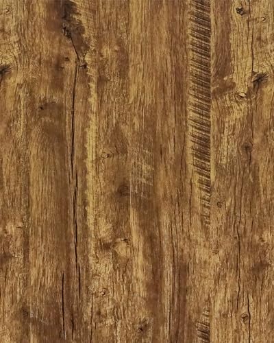 Klebefolie Holz Eiche Dekorfolie Vintage Möbelfolie Holzmaserung Tapete Selbstklebend 44x1000cm Vinyl Wasserdicht Wandverkleidung Möbelaufkleber Holzoptik Rustik Folie für Wand Möbel von Timeet