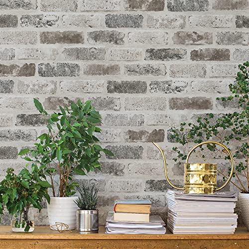 Timeet Tapete Ziegel Selbstklebende Wandverkleidung Stein Wandpapier Steinoptik Klebefolie Vintage Dekorfolie Backstein Wandaufkleber Dekorative Folie Rustik Designfolie 44x1000cm von Timeet