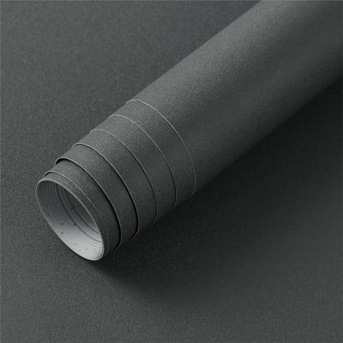 Timeet Klebefolie Küche Grau Matt Möbelfolie Selbstklebend Dunkelgrau 60x1000cm Wasserdicht Möbelaufkleber Selbstklebende Vinyl Folie für Möbel Arbeitsplatte Schränke Wände von Timeet